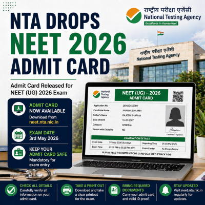 NTA Drops NEET 2026 Admit Card