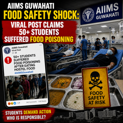 AIIMS Guwahati Food Safety Shock: Viral Post Claims 50+ Students food poisoning