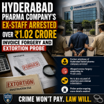 Hyderabad Pharma Company’s Ex-Staff Arrested Over ₹1.02 Crore Invoice Forgery and Extortion Probe