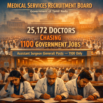 Tamil Nadu Assistant Surgeon (General) Recruitment 2025: 25,172 Doctors Compete for 1100 Government Posts