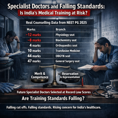 NEET PG 2025: Candidates with Negative and Single/Double Digit Marks out of 800 Get Clinical and Non-clinical PG Medical Seats, Raises Merit and Reservation Debate in India