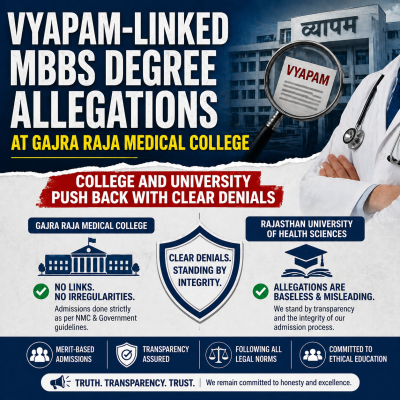Vyapam Linked MBBS Degree Allegations at Gajra Raja Medical College: College and University Push Back with Clear Denials