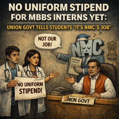 No Uniform Stipend for MBBS Interns Yet: Union Govt Tells Students “It’s NMC’s Job”