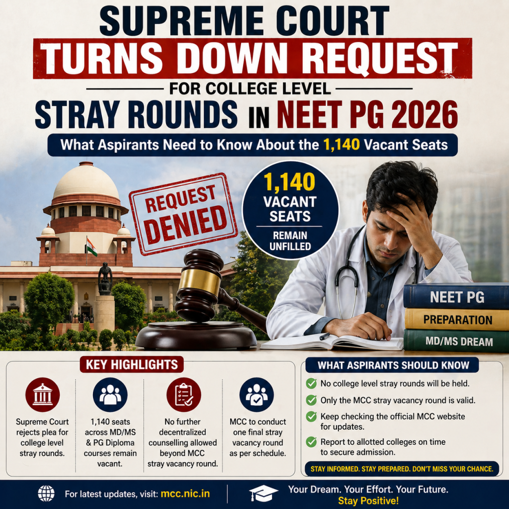 Supreme Court Turns Down Request for College Level Stray Rounds