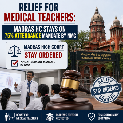 Relief for Medical Teachers: Madras HC Stays On 75% Attendance Mandate by NMC
