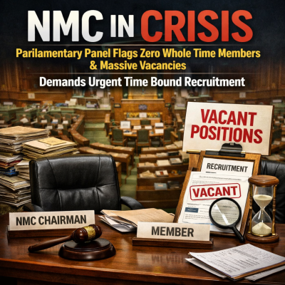 NMC in Crisis : Parliamentary Panel Flags Zero Whole Time Members & Massive Vacancies, Demands Urgent Time Bound Recruitment