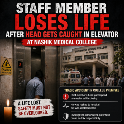 Staff Member Loses Life After Head Gets Caught in Elevator at Nashik Medical College