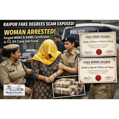 Raipur Fake Degrees Scam Exposed: Woman Arrested for Supplying Forged MBBS & BAMS Certificates in ₹2.34 Crore