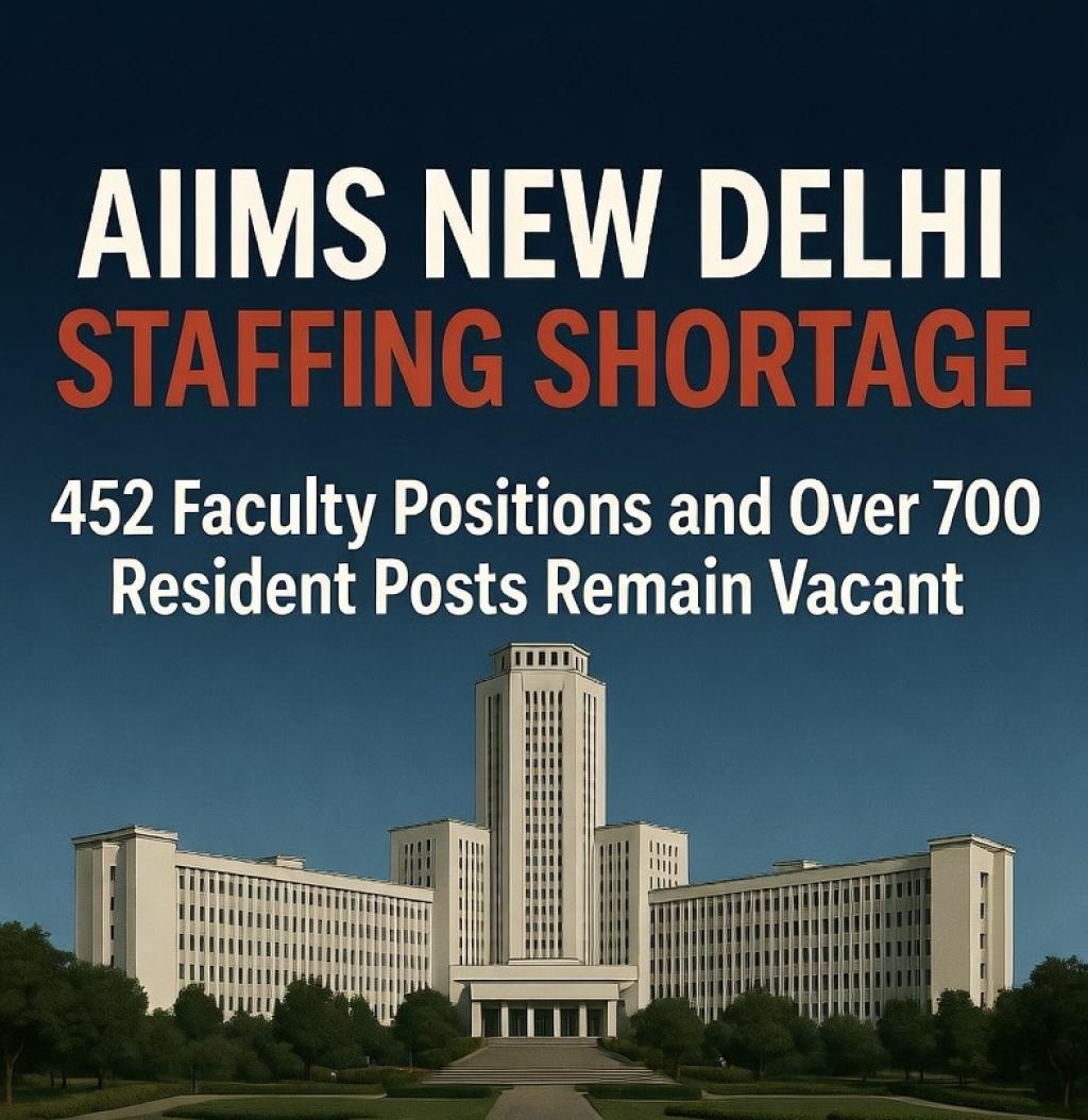 AIIMS New Delhi Staffing Shortage: 452 Faculty Positions and Over 700 Resident Posts Remain Vacant